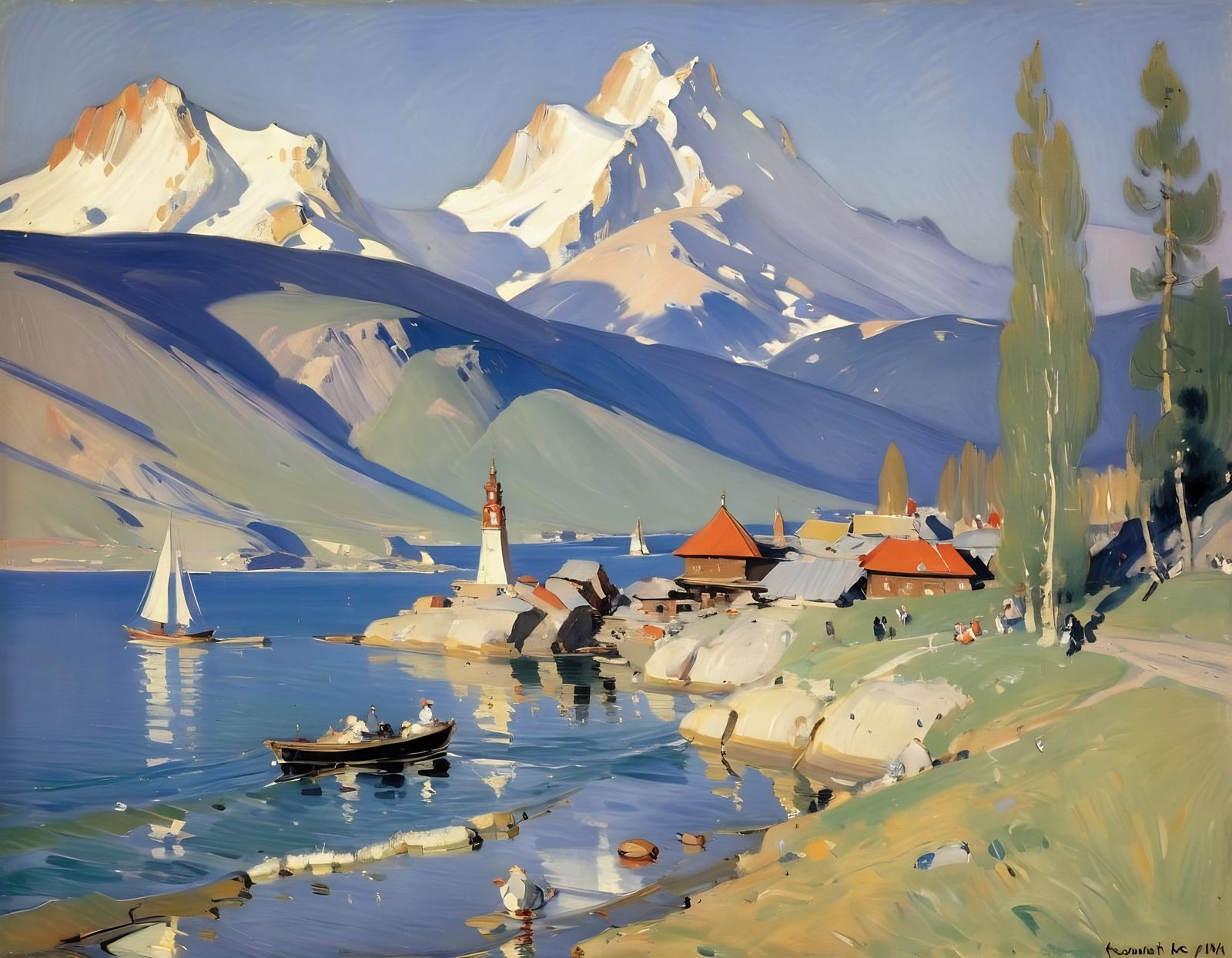 Impressionistic Landscape Painting in Korovin Style