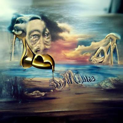 Surreal Melting Oil Painting in Dali Style