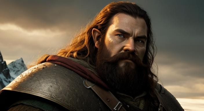Gimli Portrait in a Detailed Matte Painting