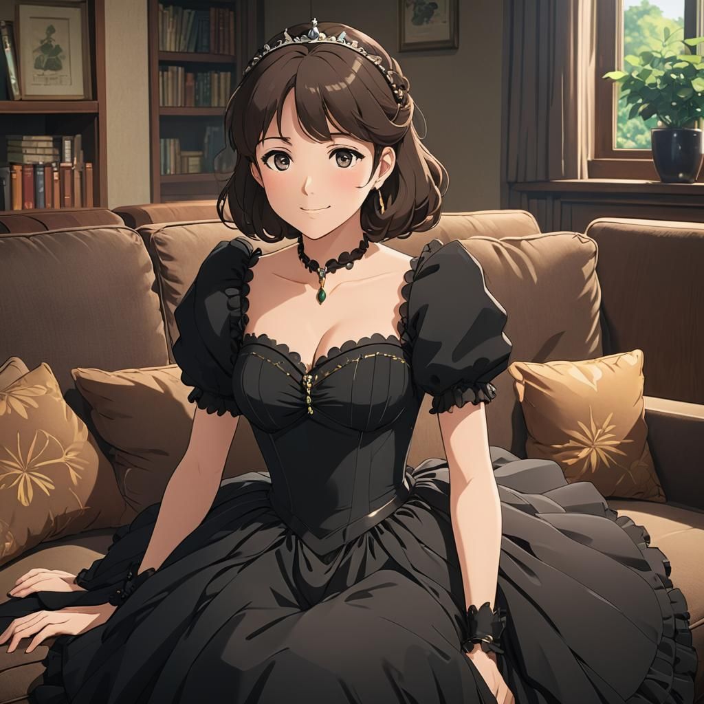 Anime Girl in Princess Dress, Ghibli Style