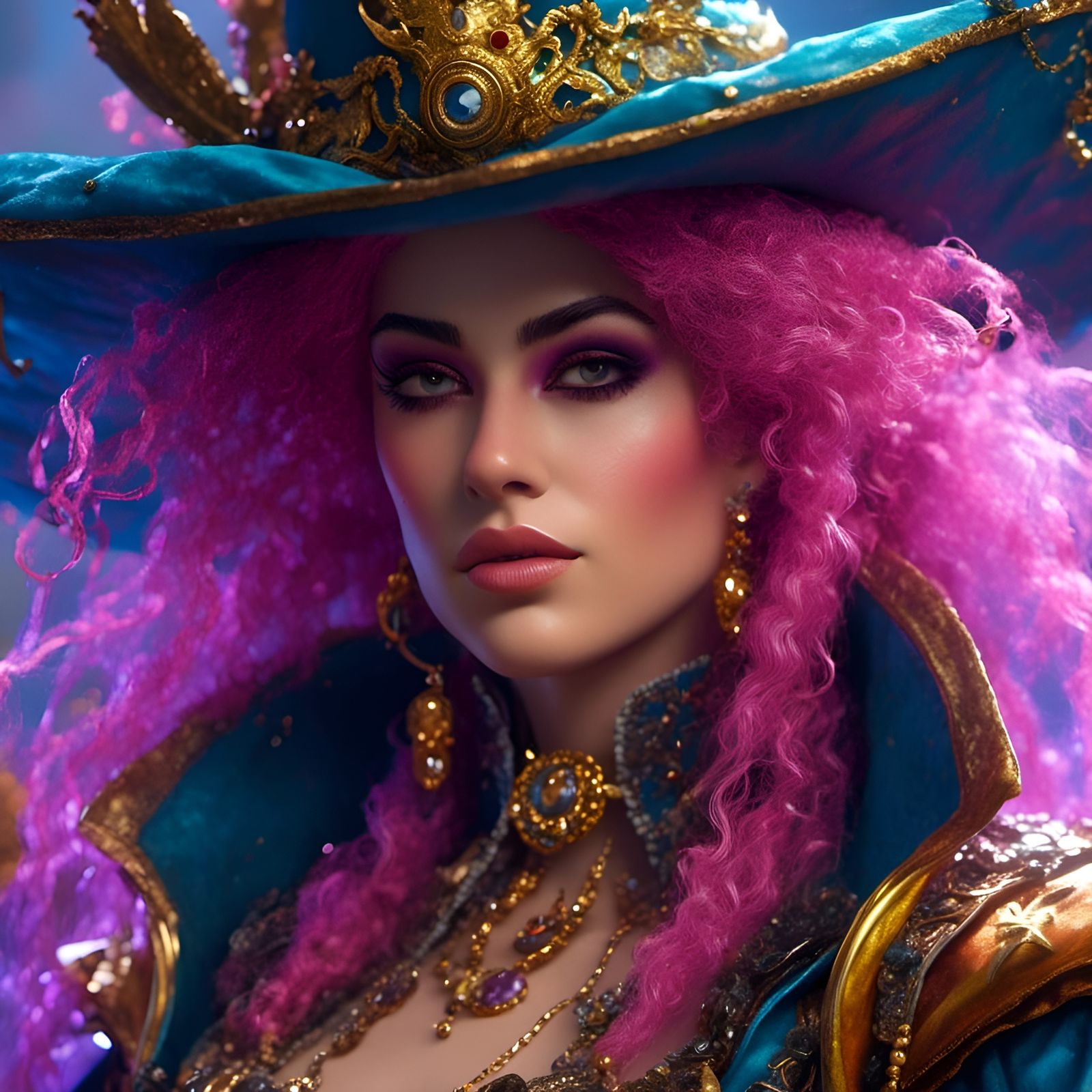 Rococo Pirate Witch Portrait in Ultra-RTX
