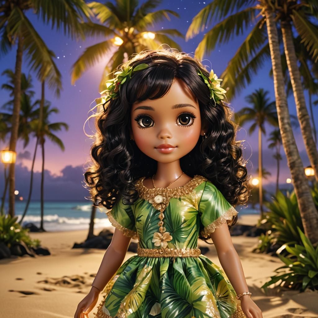 Tropical Blythe Doll with Bioluminescent Accents