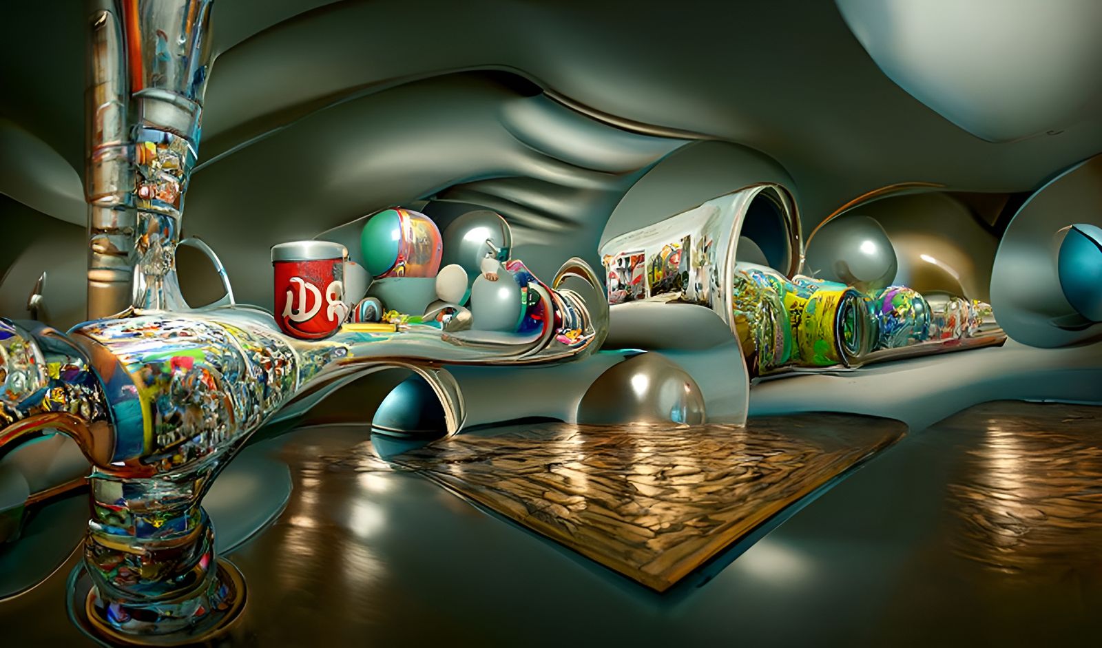 Hyperreal 3D Comix Art: Iridescent Serenity