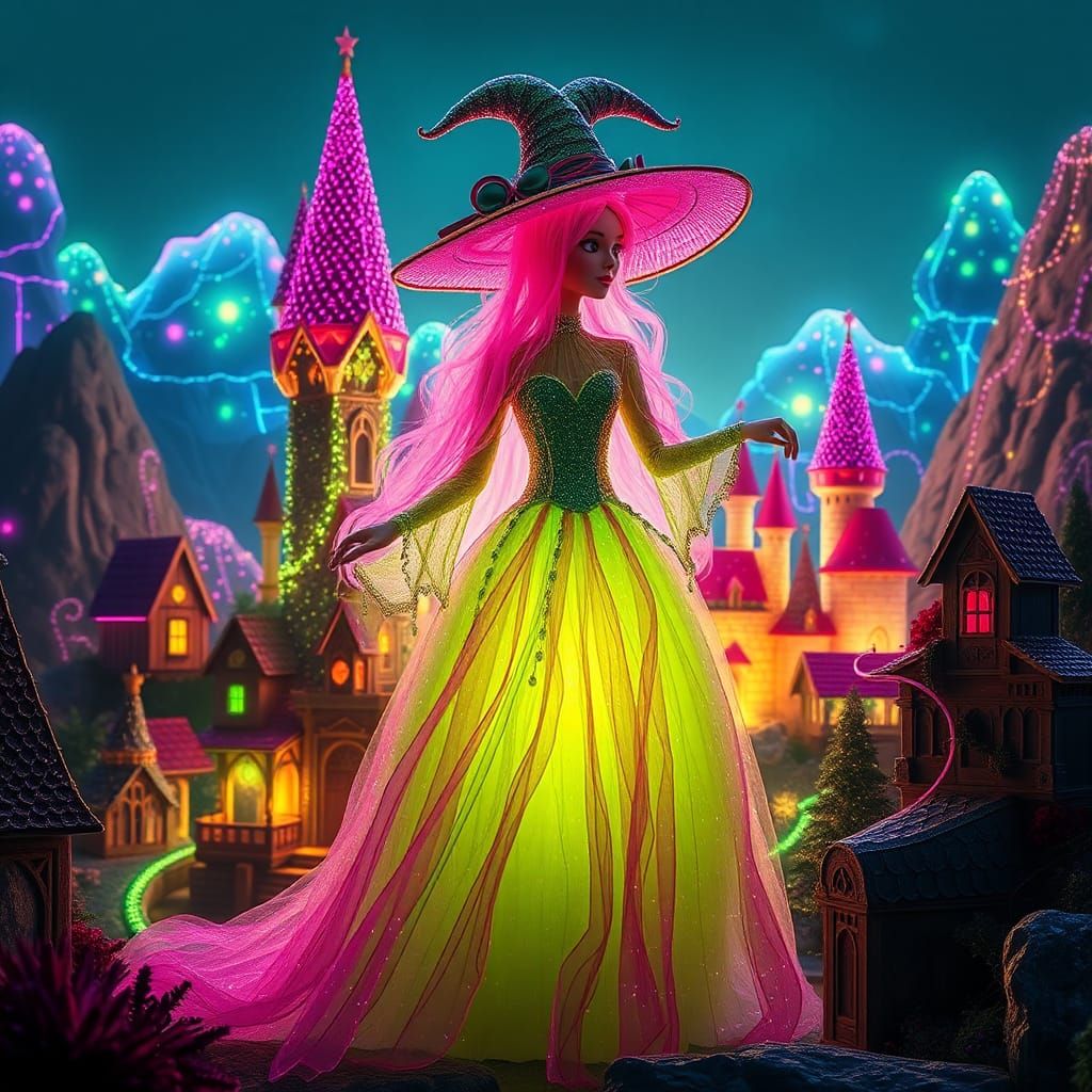 Glimmering Witch in Fabergé Glass Village