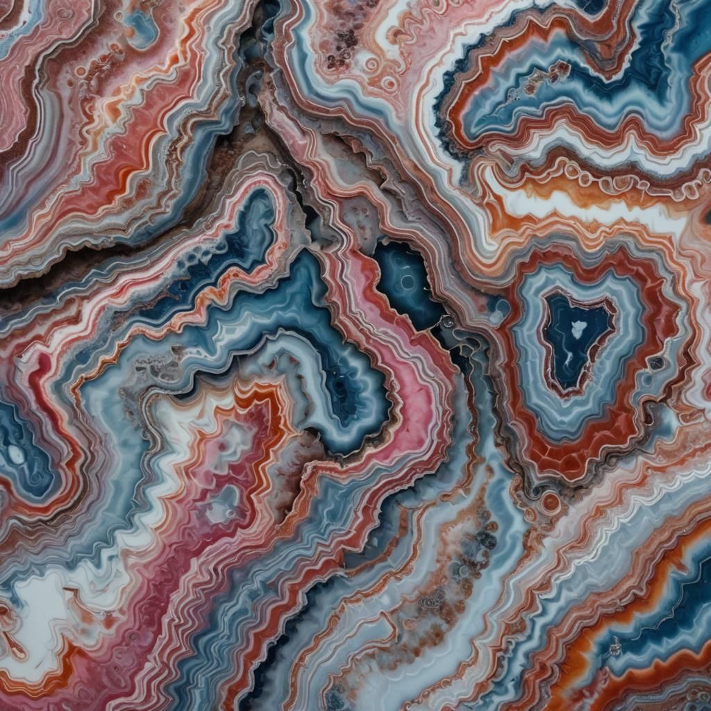 Macro Photograph of Crazy Lace Agate Cross Section