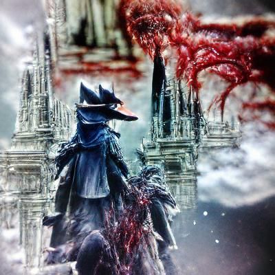 Bloodborne Hunter in Yharnam: Gothic Fantasy Art