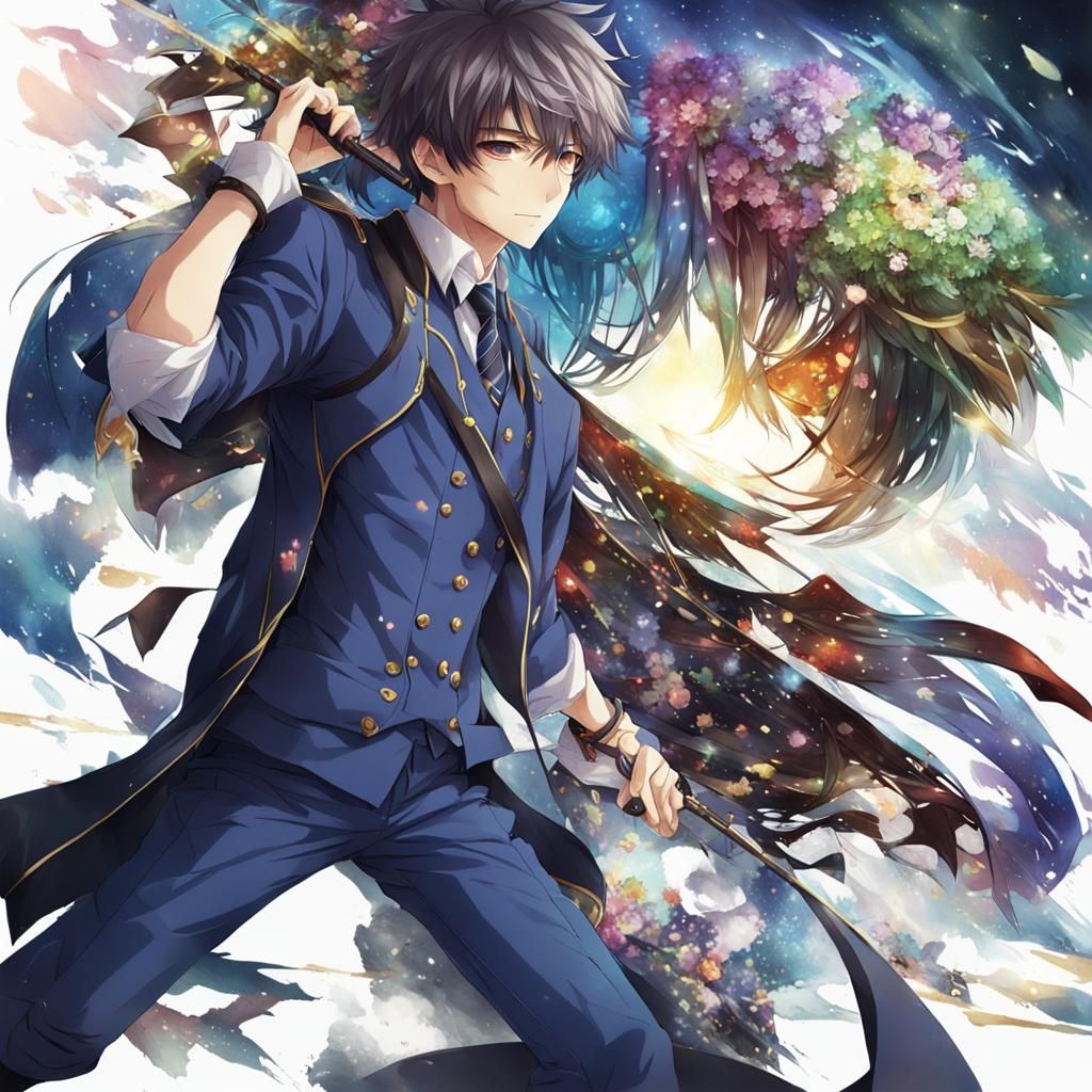 Handsome Boy in Anime Style