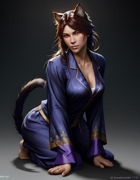 Hyperdetailed Cat Portrait in Art Nouveau Style