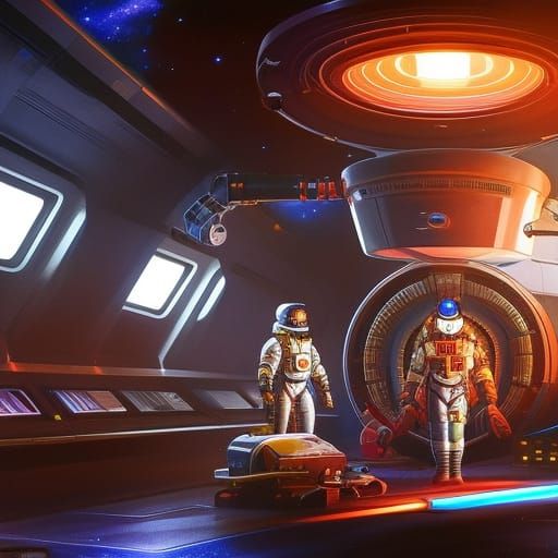 Space Dwarf in Cassette Futurism Station Hallway