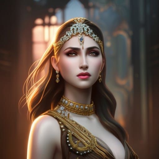 Pretty woman wearing jewelry • brunette collection #2
