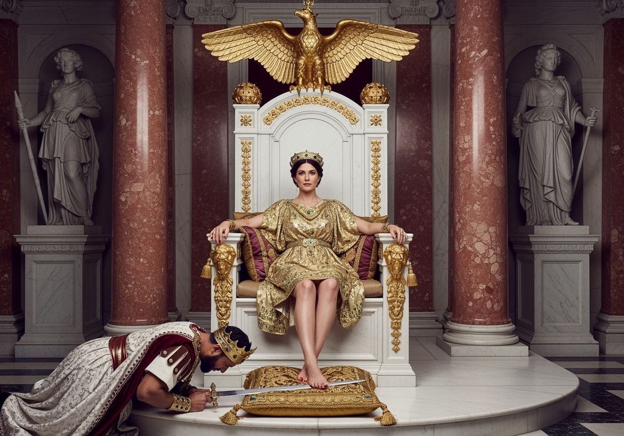 Empress Messalina on Her Throne: A Cinematic Portrait