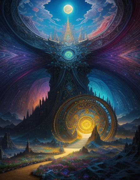 Celestial Lucid Dream in Hyper-Detailed 3D Art