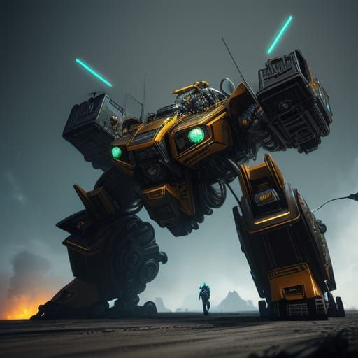 Tiger and Transformer Sci-Fi Concept Art