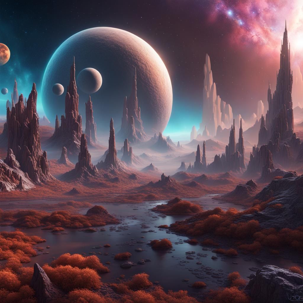 Fantastical Outer Space Concept Art in 8K