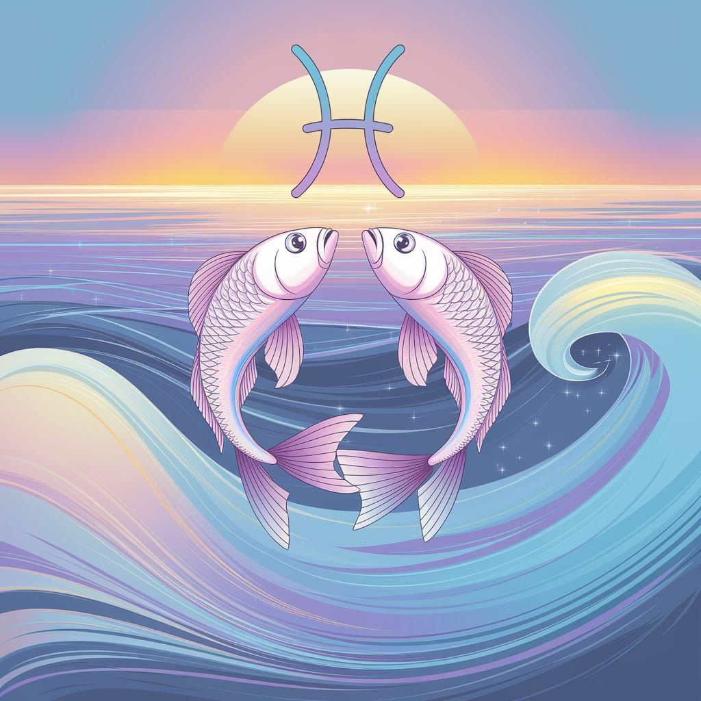 Dreamy Digital Art of Enchanted Pisces Zodiac