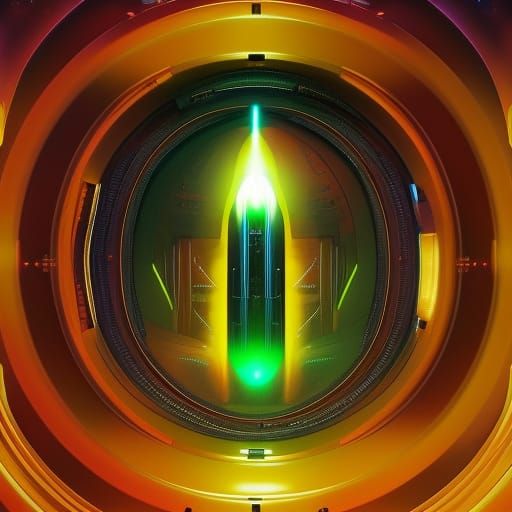 Hyperdetailed Spaceship Portrait in Outer Space