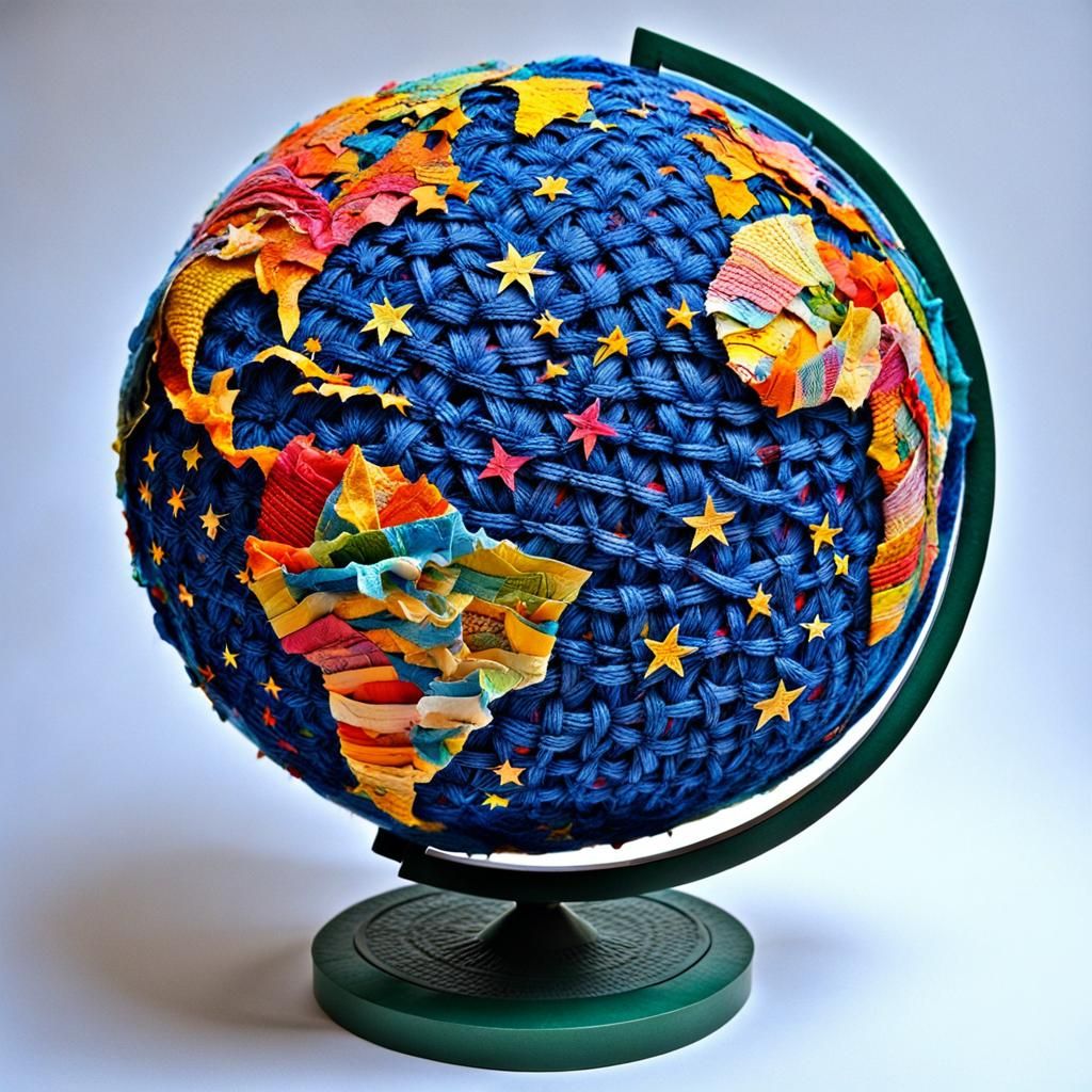 Globe with Lingo in Naive Graffiti Art Style