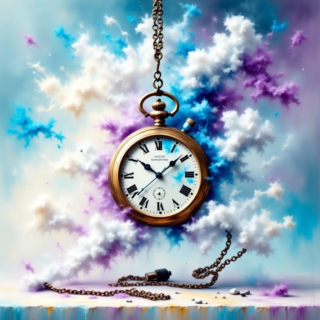 Mysterious Pocketwatch Emerging from Smoke