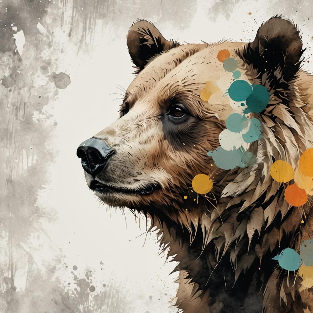 Minimalist Bear Clipart in Jon Klassen Style