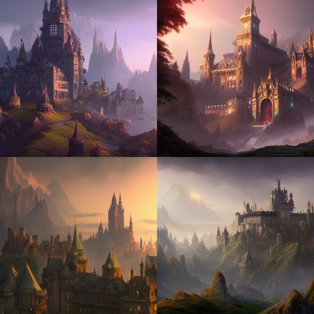 Grand Castle in a Detailed Matte Painting