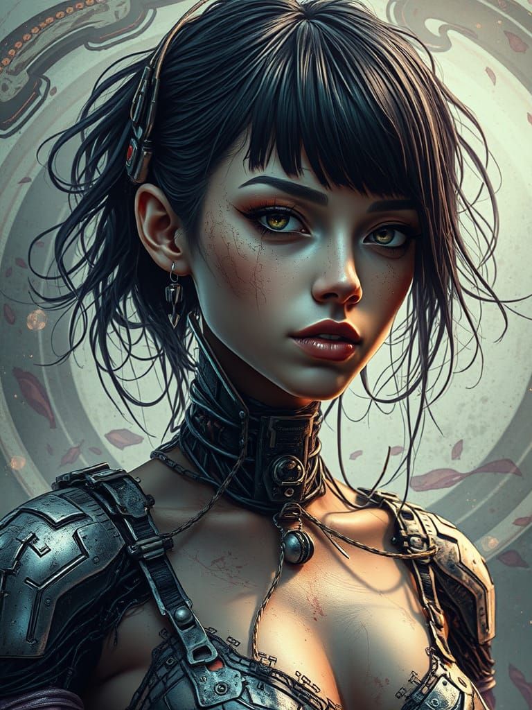 Futuristic Cybernetic Goddess with Mesmerizing Gaze