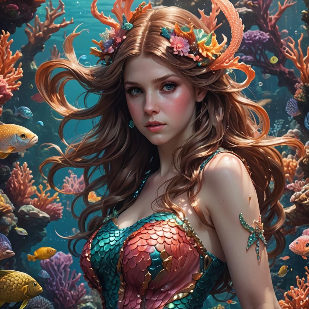Mermaid Portrait in Coral Reef by Artgerm
