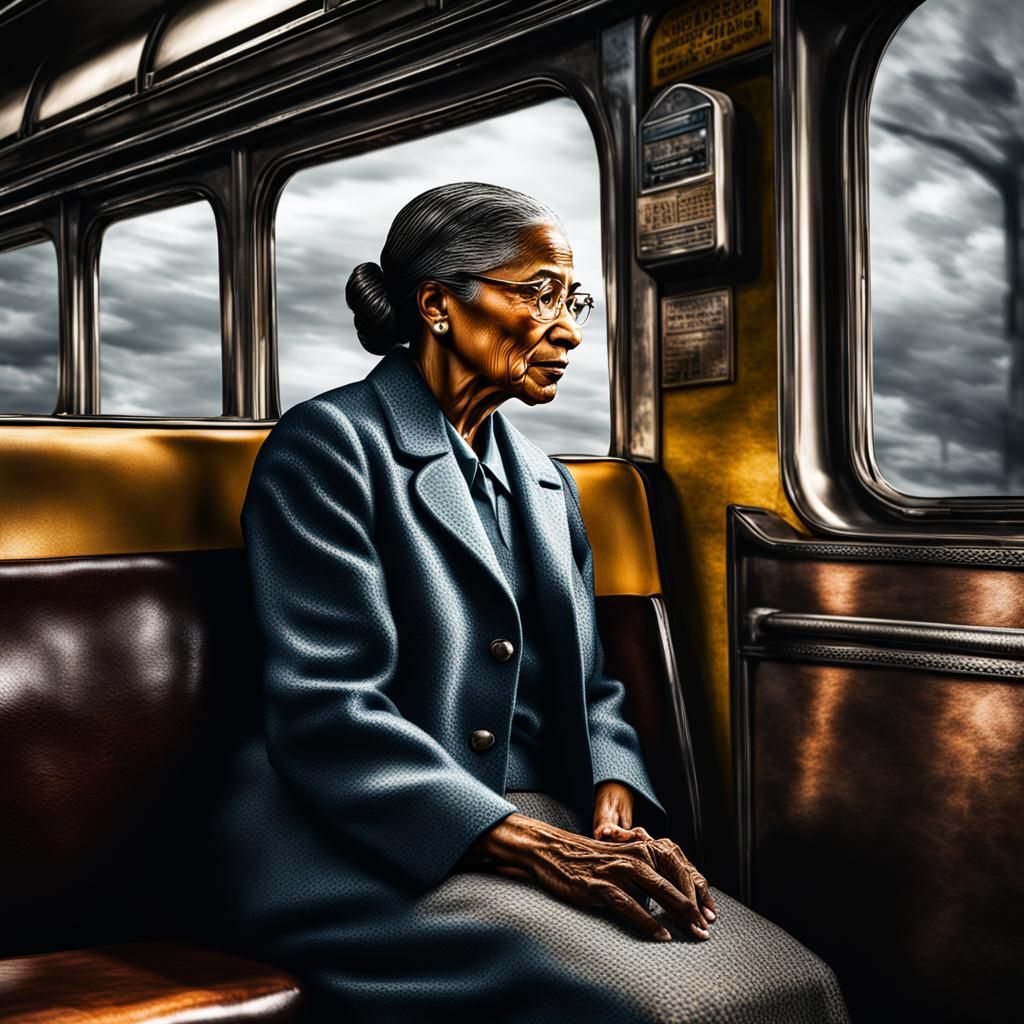 Rosa Parks' Defiance: A Hyperrealistic Image