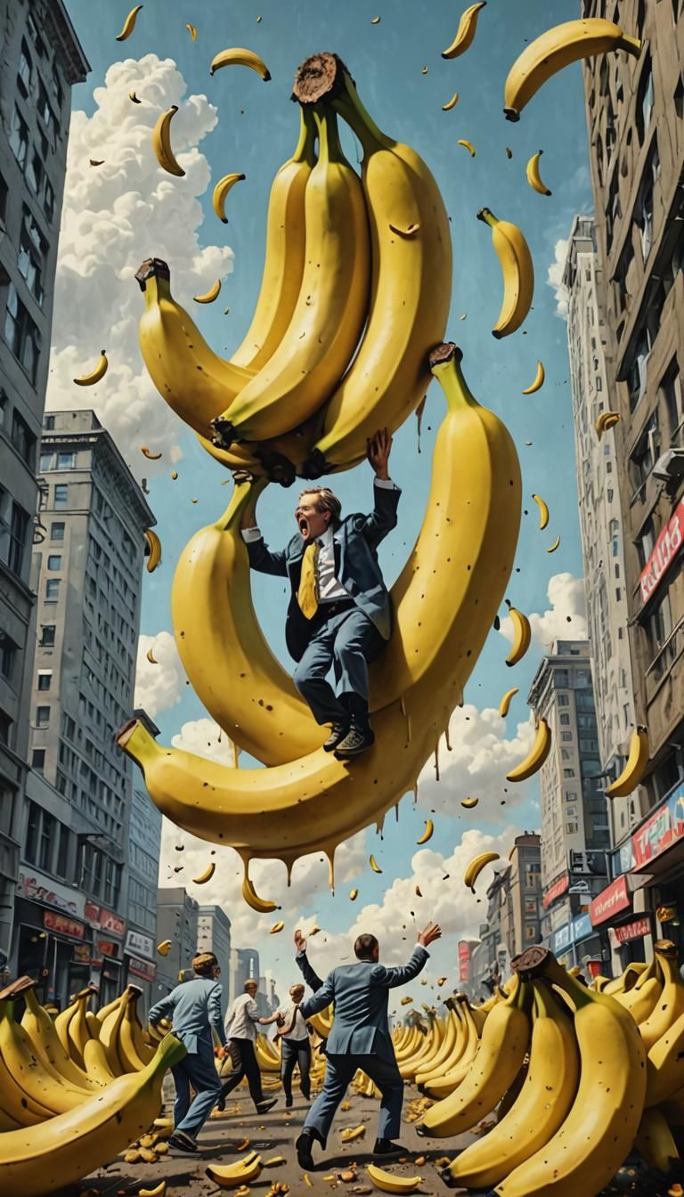 Surreal Pop Art: Giant Bananas Fall From Sky
