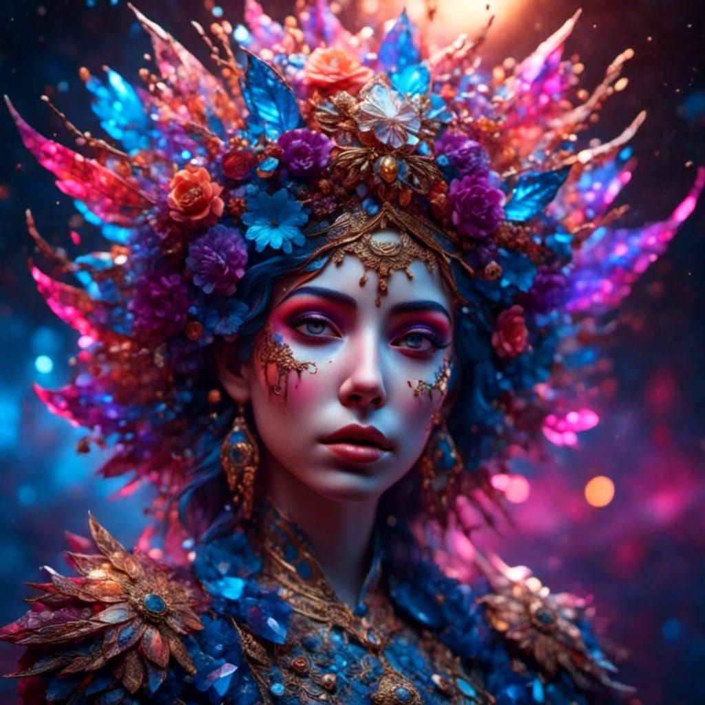 Sparkling Portrait with Luminous Eyes in Artstation Style