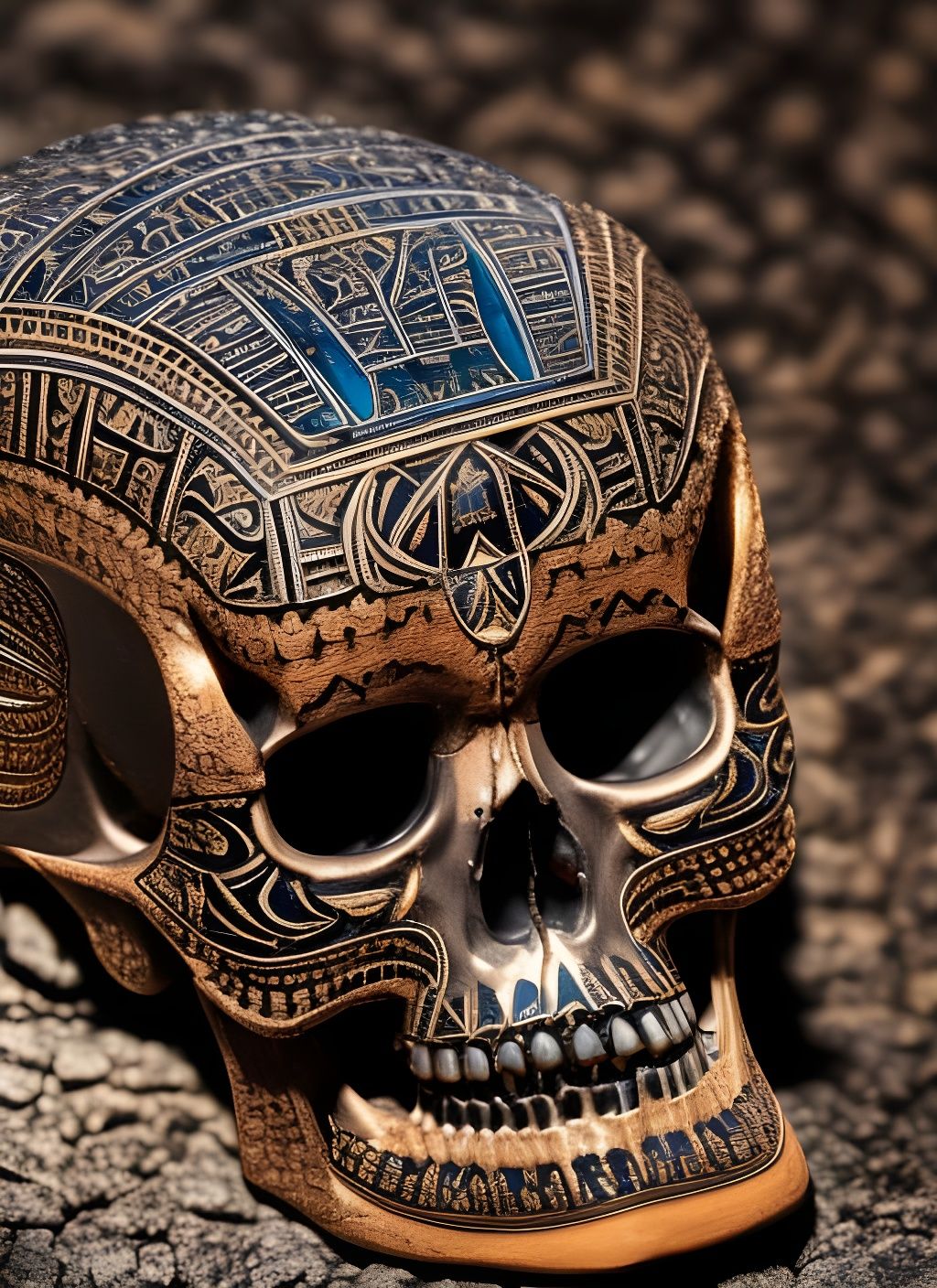 Engraved Egyptian Skull