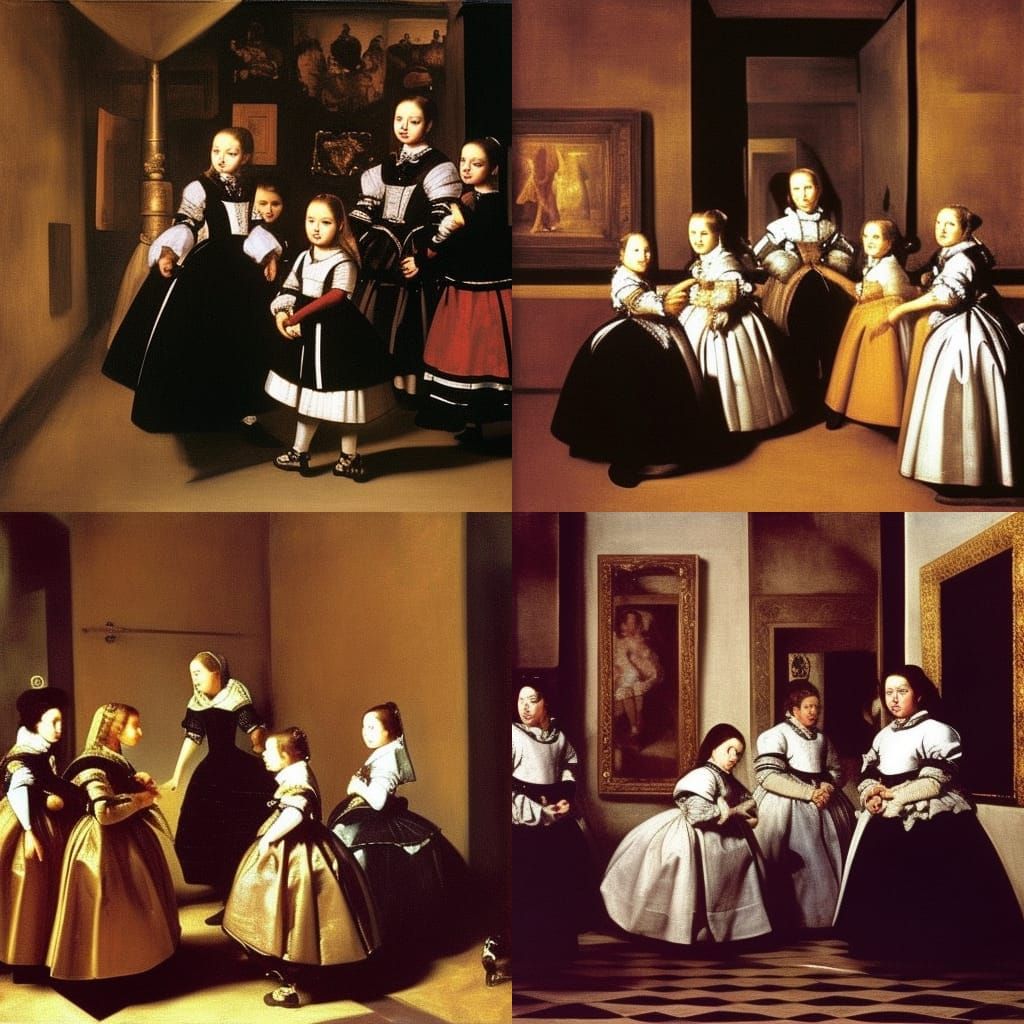 Las Meninas: Baroque Painting in Digital Art Style