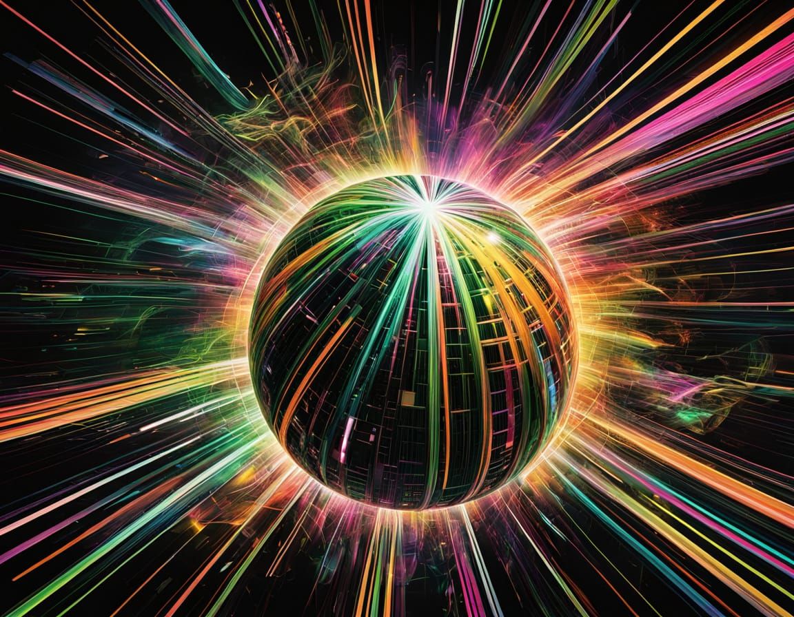 Vibrant Energy Vortex in Neon Colors