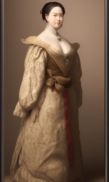 Photorealistic Ukiyo-e Portrait of a Surreal Lady