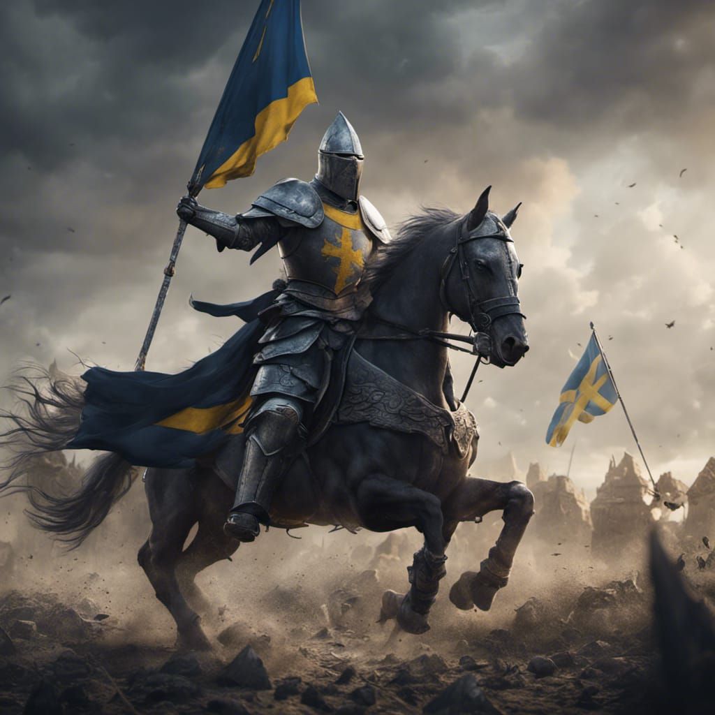 Swedish Knight Battles Onward: Fantasy Concept Art