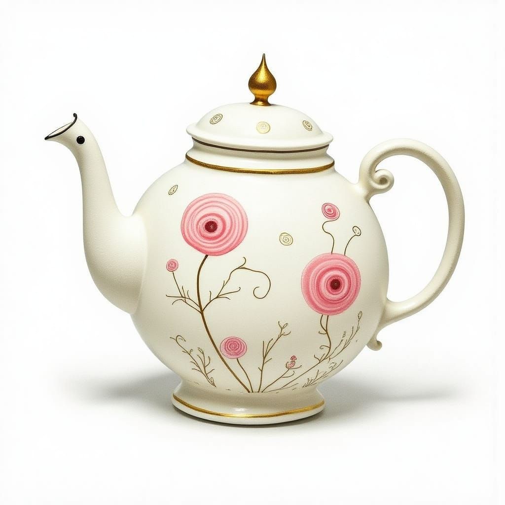 Delicate Rococo-Style Teaset with Blush Pink Roses and Gold ...