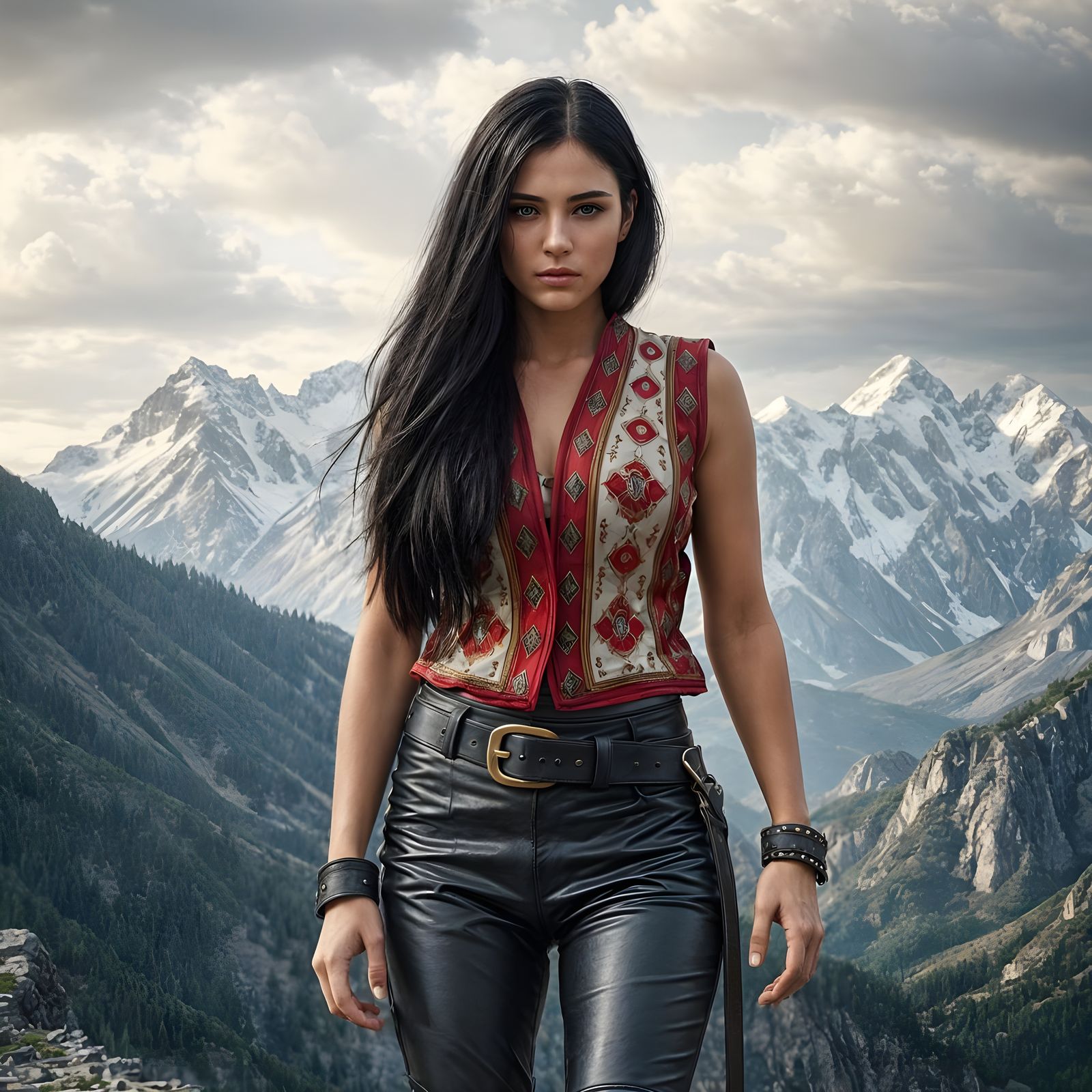 Lithuanian Woman in Mountainous Ancient Greece