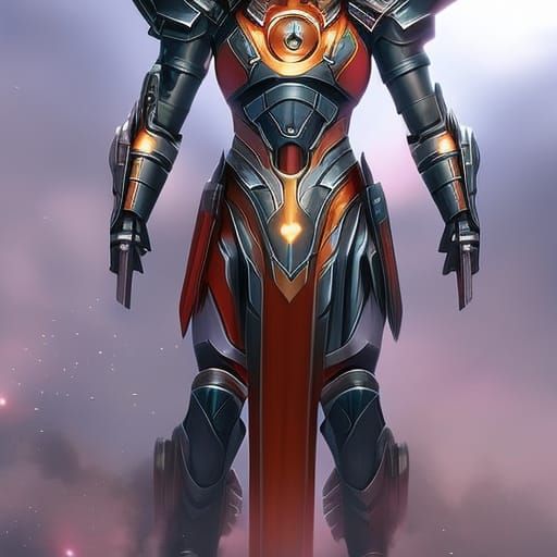 Futuristic Warrior Woman in Detailed Digital Art