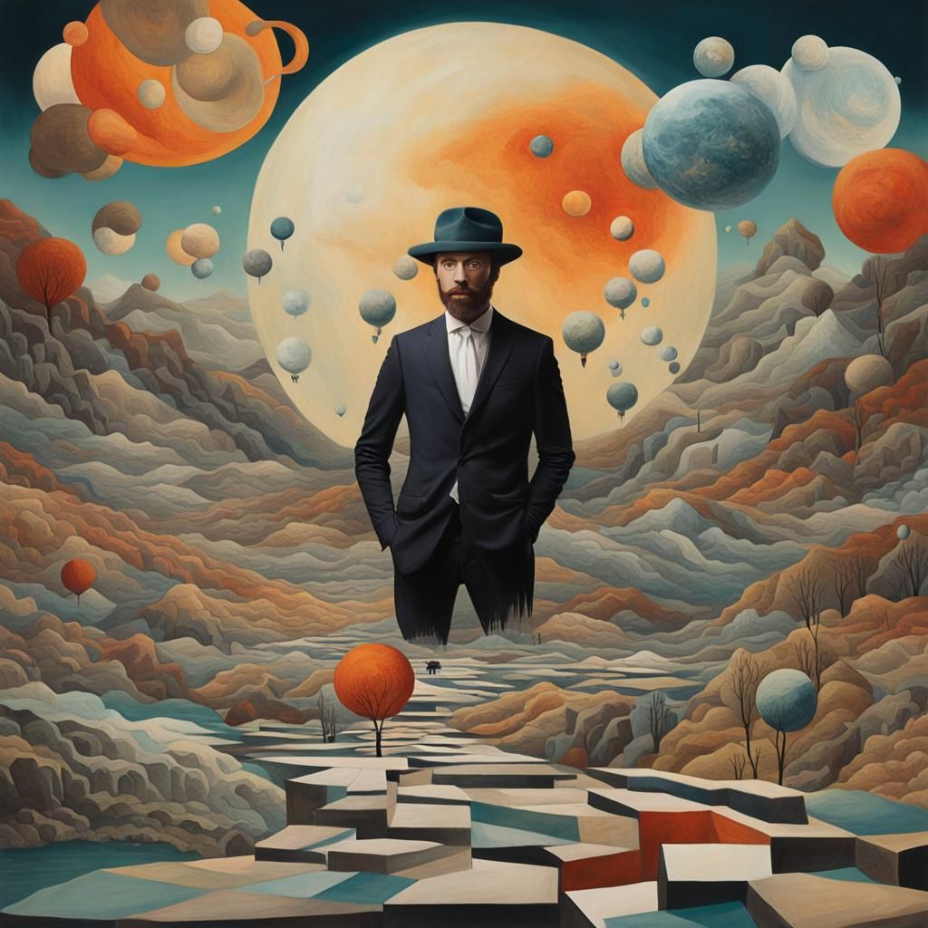 Avant-Garde Surreal Dreamscape Celebrating Male Ingenuity