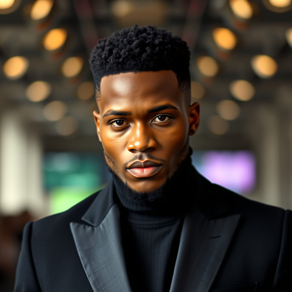 Black Male Model on Runway in Blazer