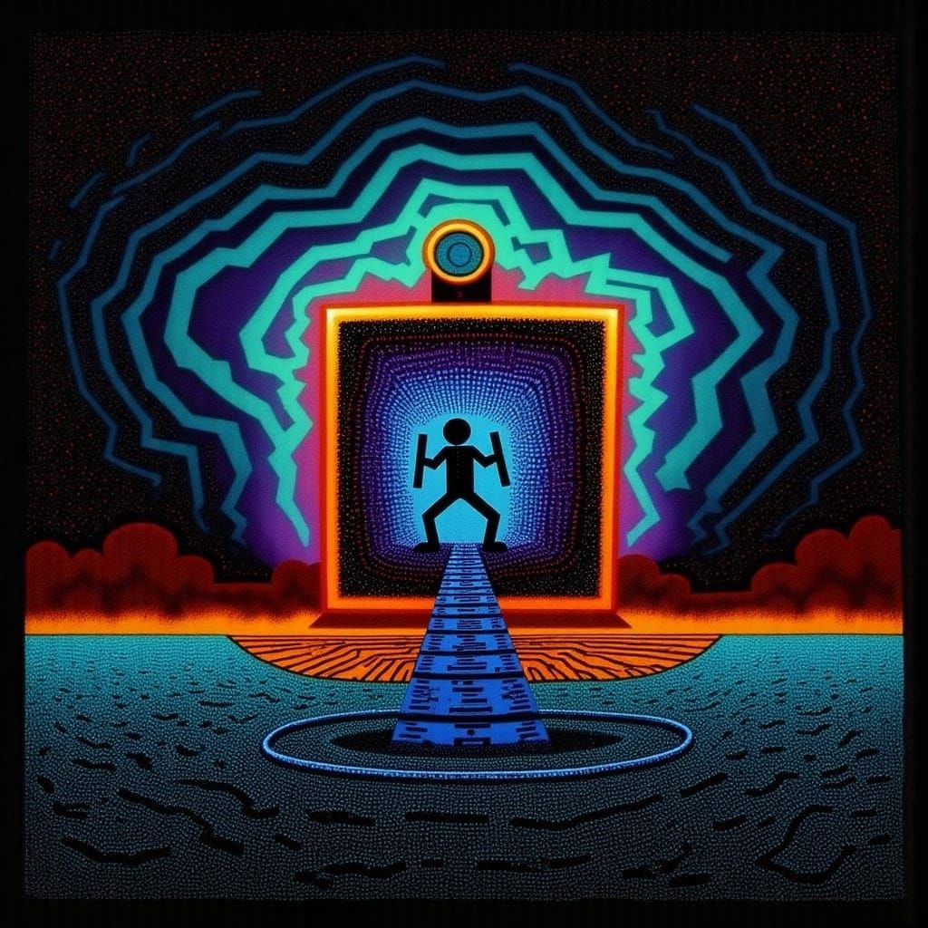 Lone Figure Trapped in Celestial Interdimensional Prison