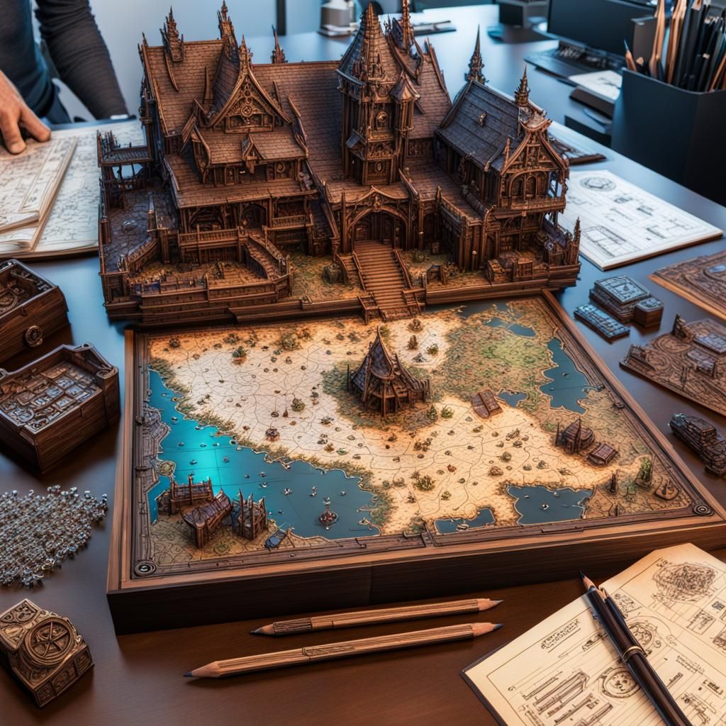 Intricate 3D RPG Map in Comic Book Style