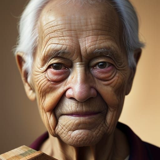 Elderly Artisan Portrait in Realistic Oil Painting Style