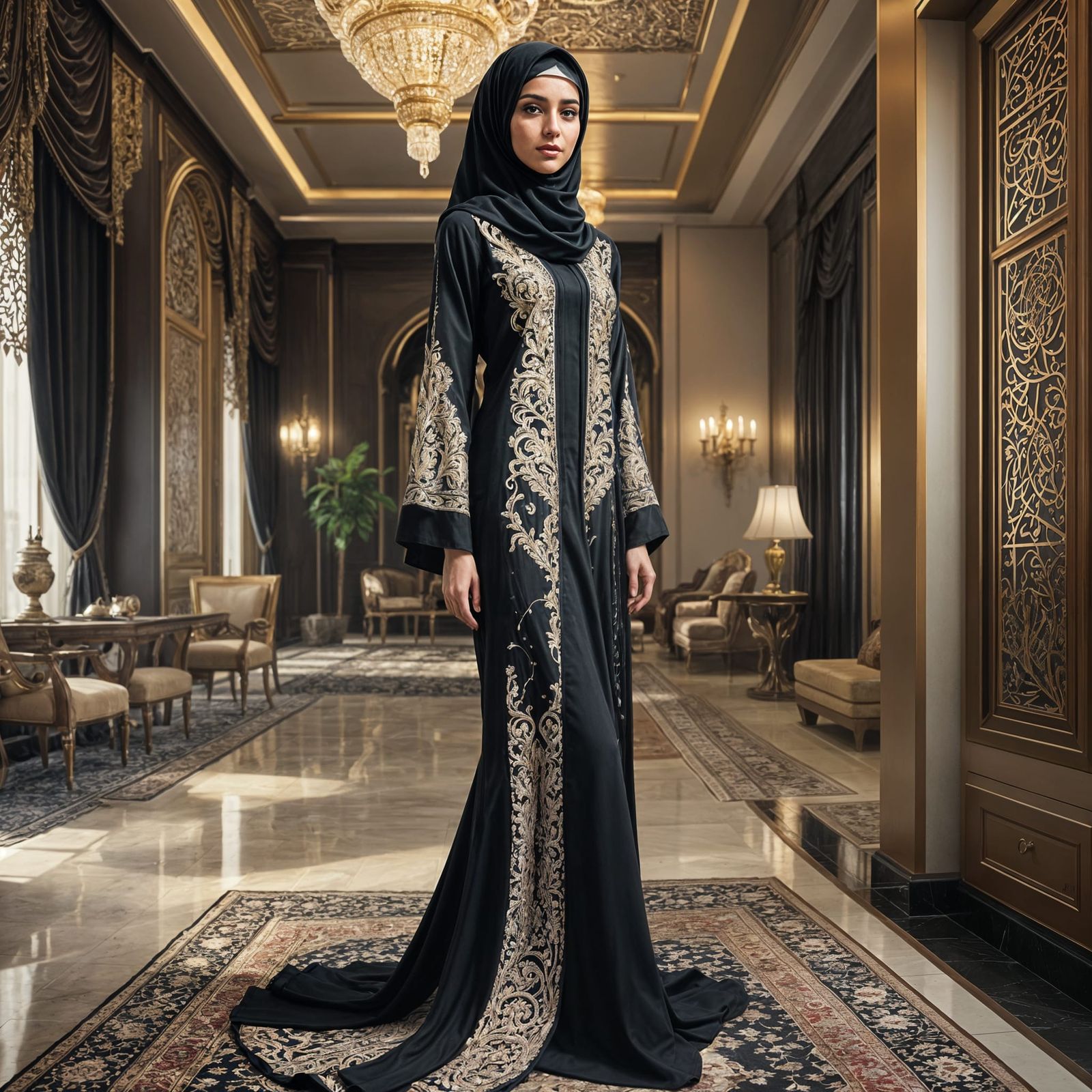 Bahraini Woman in Traditional Dress: Hyperrealistic Portrait