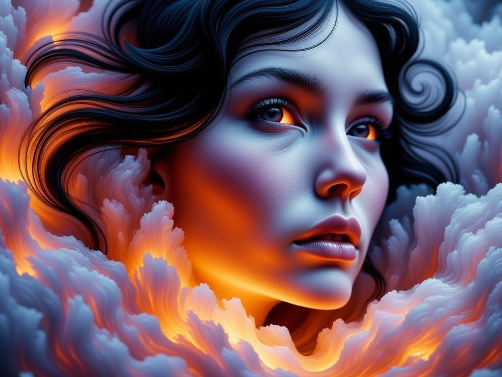 Ethereal Alabaster Goddess in Haute Couture