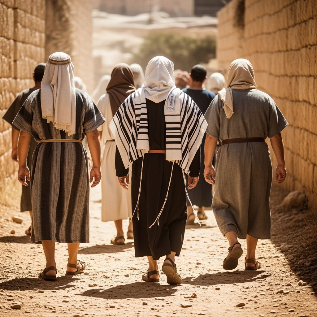 Disciples Follow Rabbi on Ancient Dusty Path