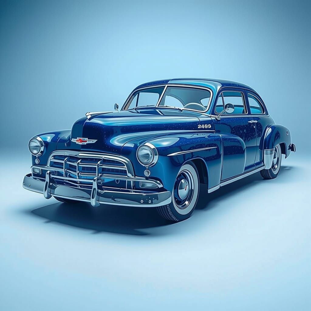 Futuristic 1948 Chevrolet Fleetmaster in Ethereal Blue Hues