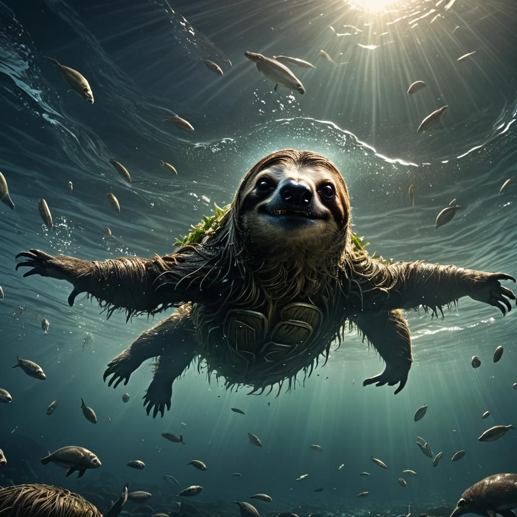 Sloth Jaws: An Epic Cinematic Ocean Scene