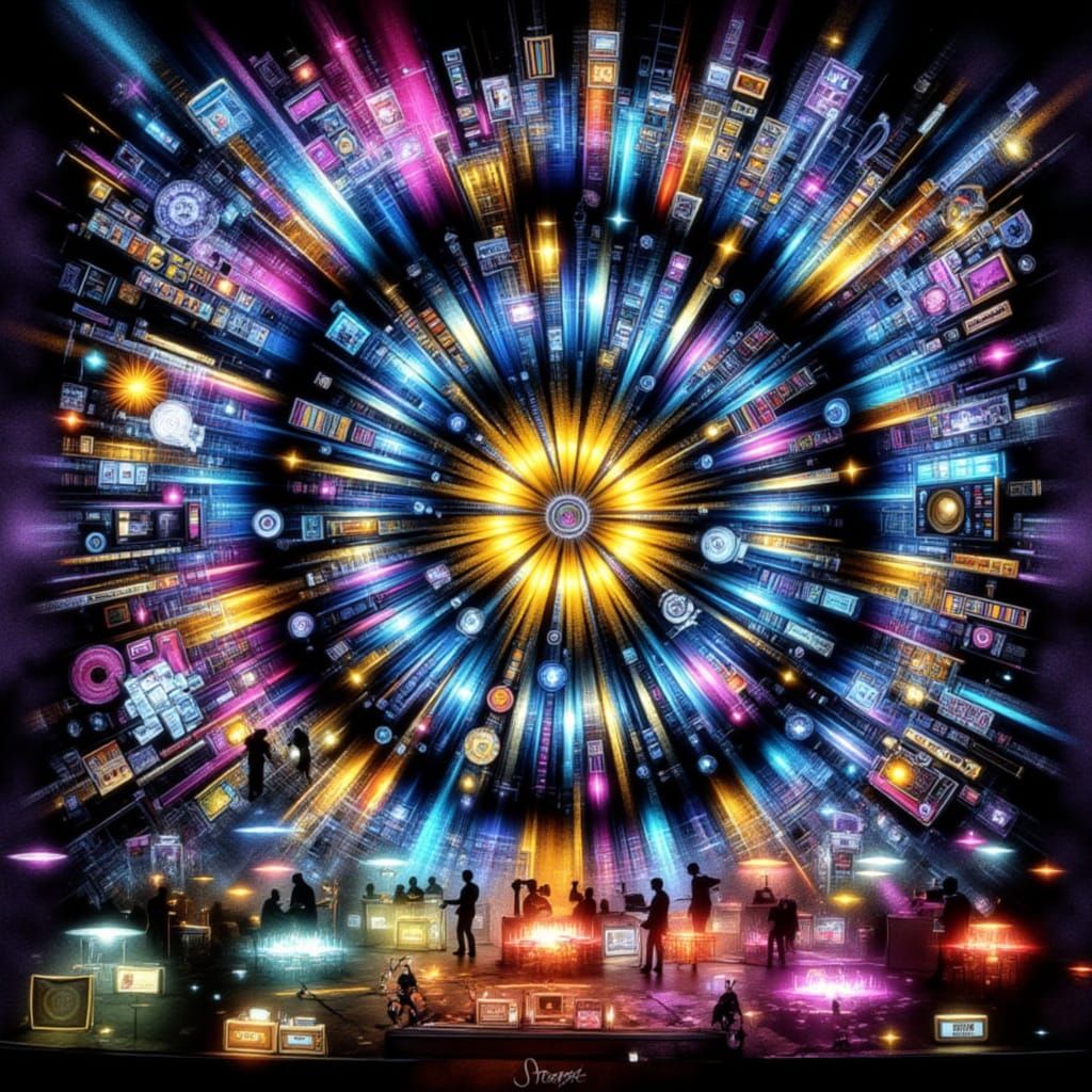 Video killied the radio star, <lora:Iconic Music:1.0>