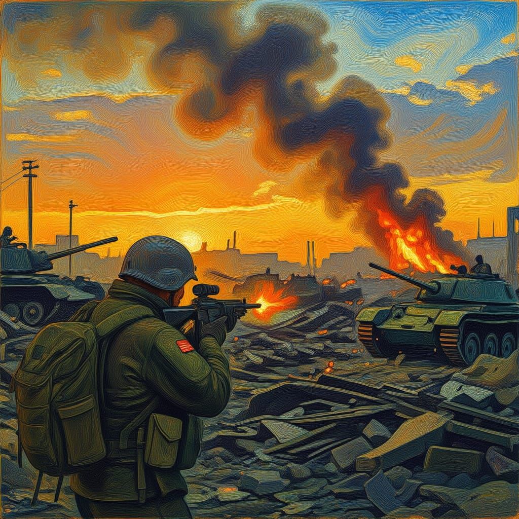 Photographer Documents Post-War Aftermath with Destroyed Tan...