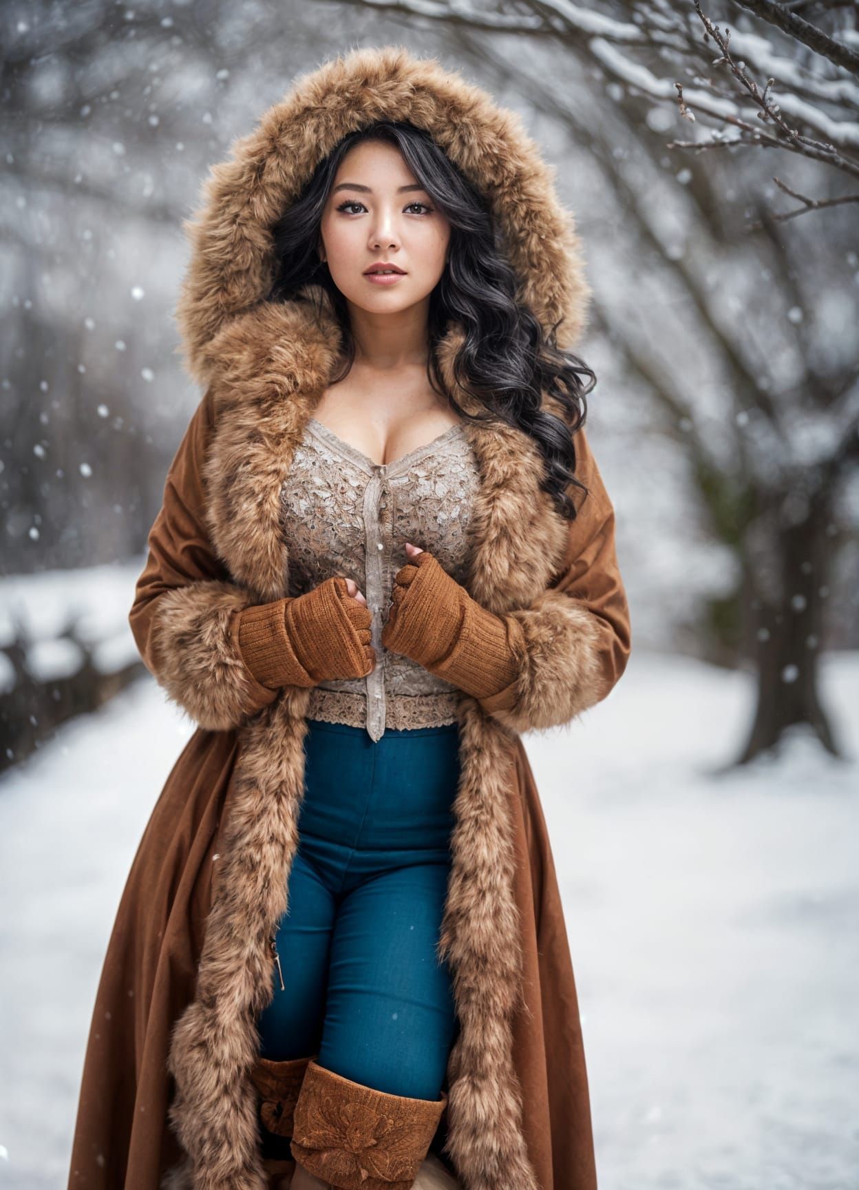 Woman Embodies Four Seasons in Harmonious Portrait